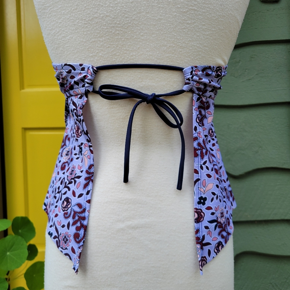 Kona Sol Halter Tankini Top Size L Boho Bandana Print Removable Pads - Picture 5 of 10